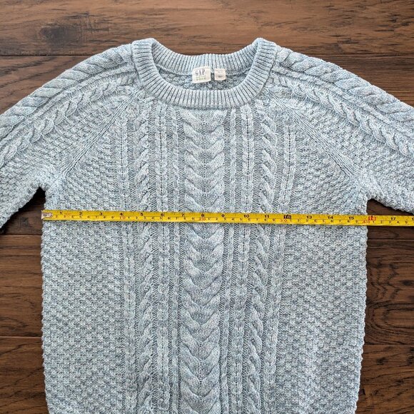Gap classic cable knit crew neck sweater aqua blue size XS - Picture 10 of 16